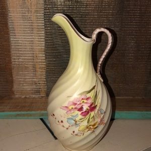 Porcelain bisque floral pitcher